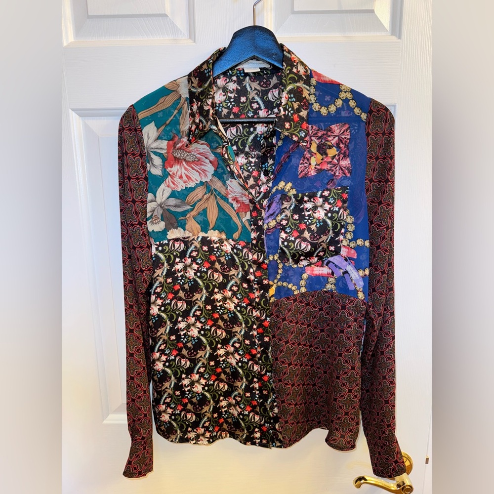 Glamorous Mixed Print Blouse from Urban Outfitters, Size XS